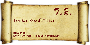 Tomka Rozália névjegykártya